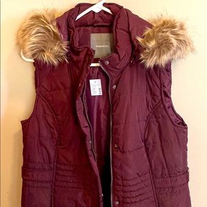 Long, hooded puffer vest